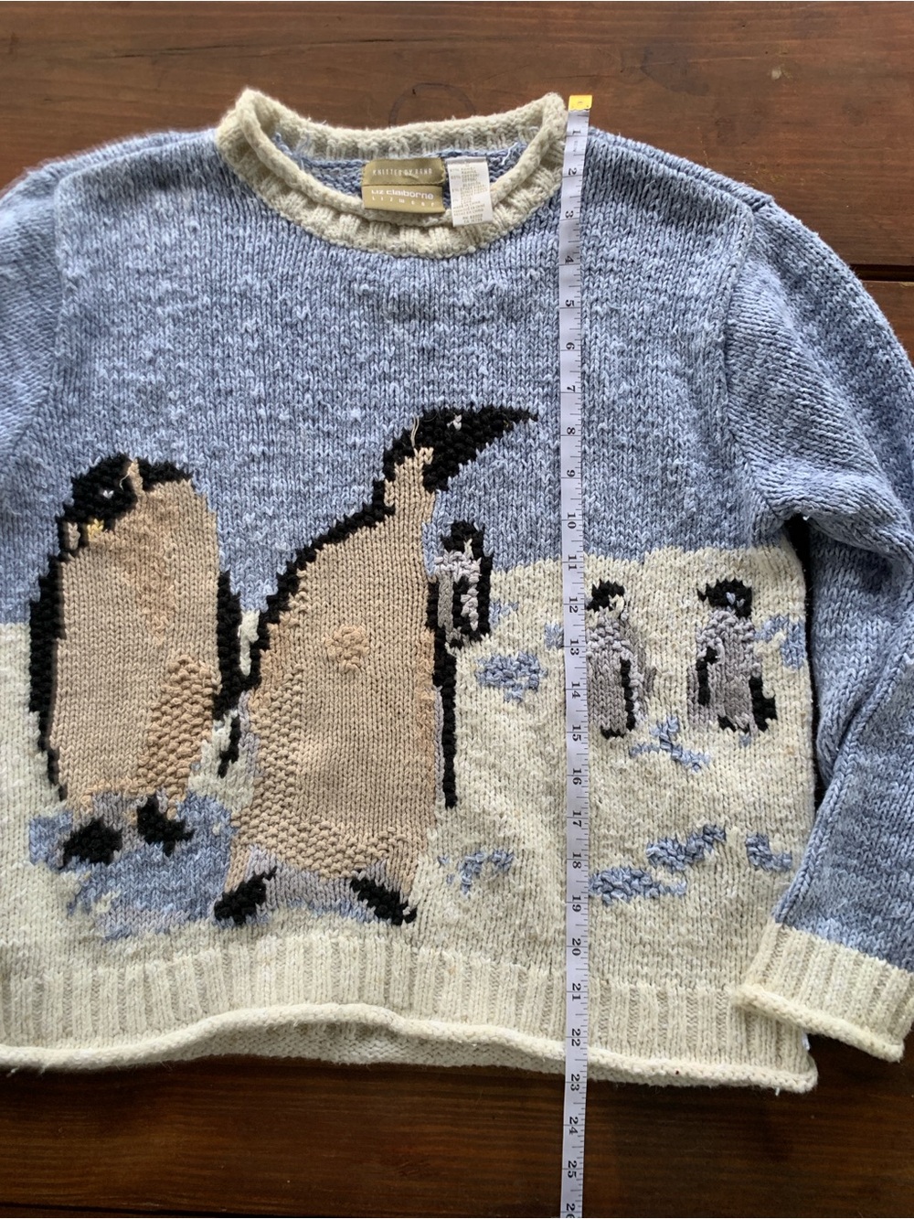 Liz Claiborne Vintage Sweater - penguin sweater - knit sweater